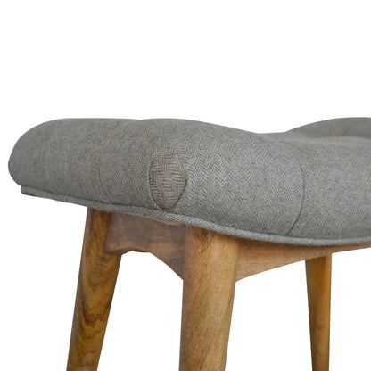 Feast Perch Curved Grey Tweed Bench