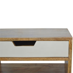 James Grey and White Cut-out Bedside