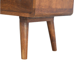 GlamVista Curved Chestnut TV Stand - Furniture One Shop