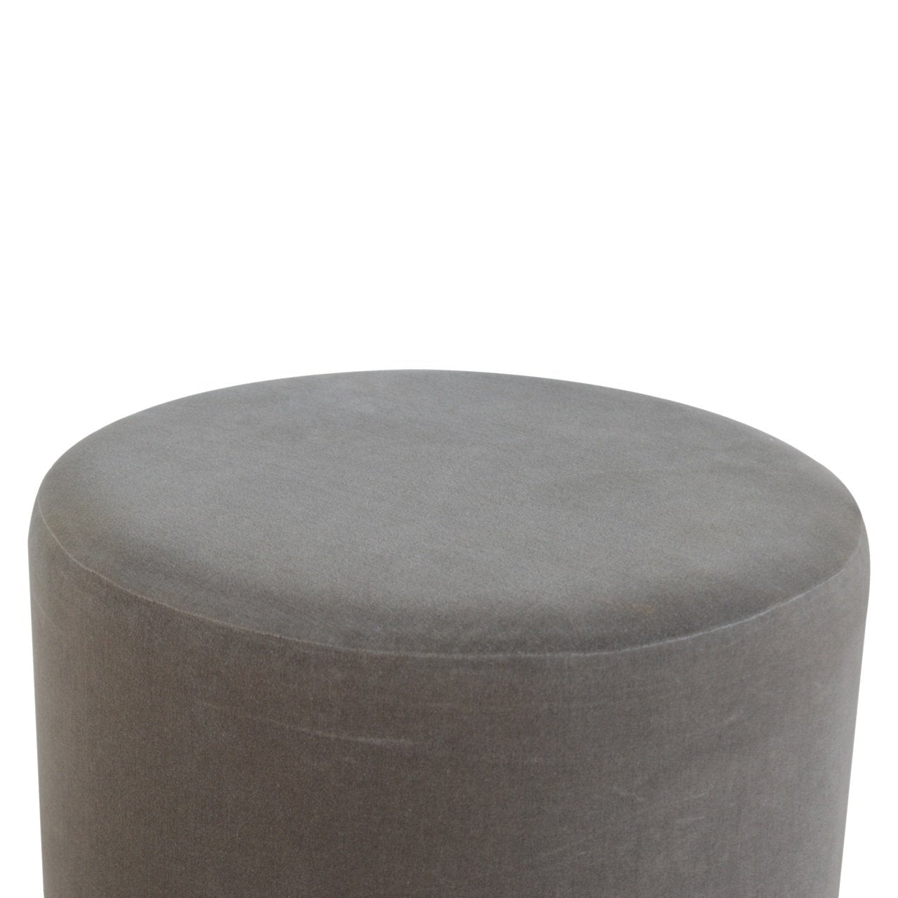 FootNest Gold Base Grey Velvet Footstool