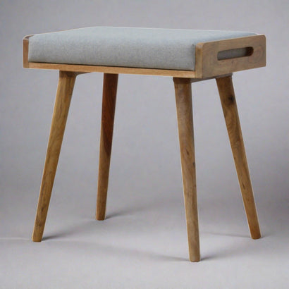 StepSoft Grey Tweed Tray Style Footstool - Furniture One Shop