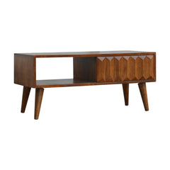 OpulentEdge Chestnut Prism Sliding TV Stand - Furniture One Shop