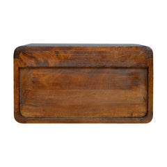 White hall Floating Curved Chestnut Bedside