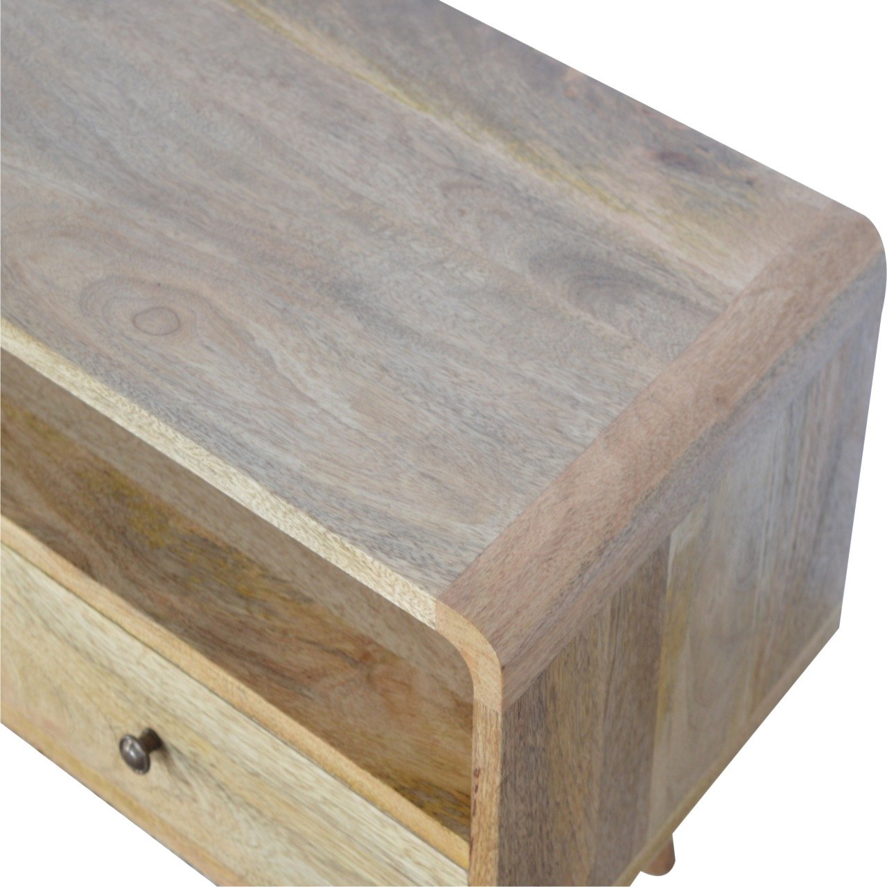 TrendTrove Curved Oak-ish TV Stand - Furniture One Shop