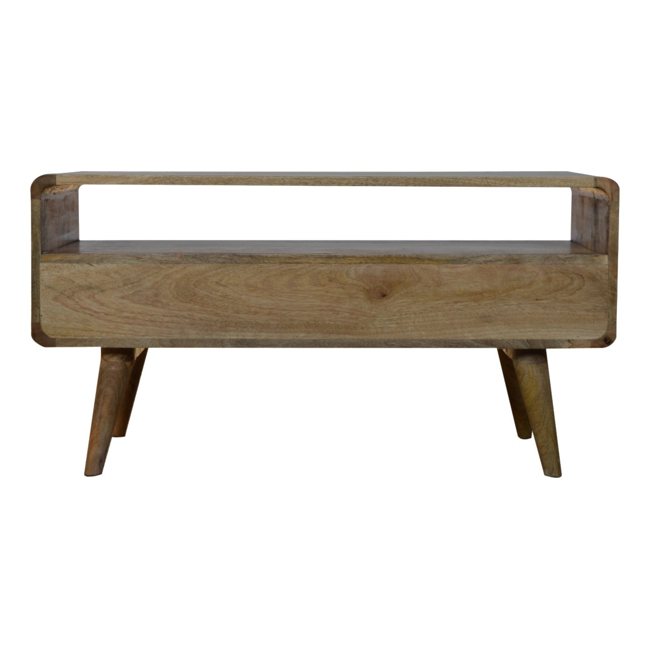 TrendTrove Curved Oak-ish TV Stand