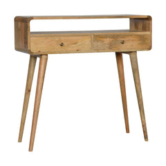 Stylish Surface Curved Oak-ish Console Table - Furniture One Shop