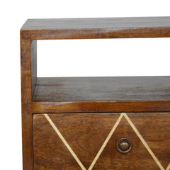Charing Cross Mini Geo Brass Bedside - Furniture One Shop