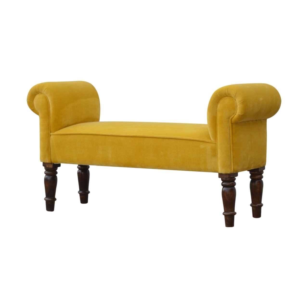 Foodie Seat Mustard Velvet Bench