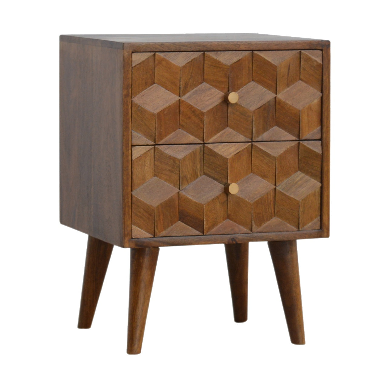 Shaftesbury Chestnut Cube Carved Bedside