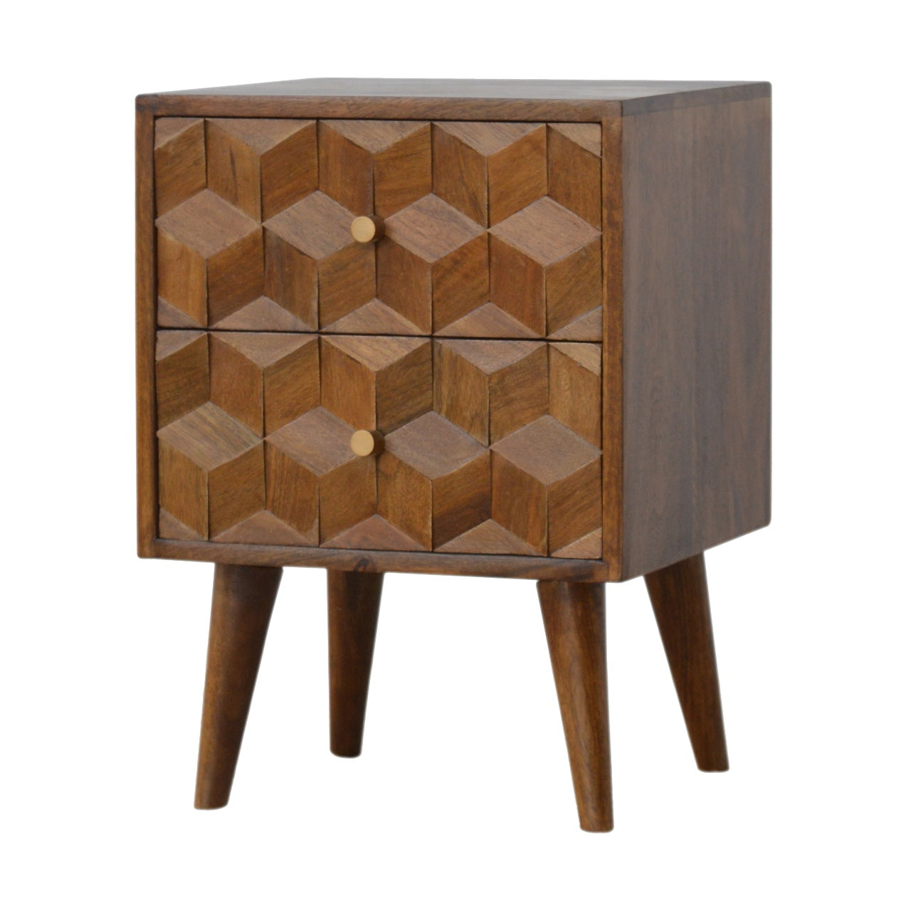 Shaftesbury Chestnut Cube Carved Bedside