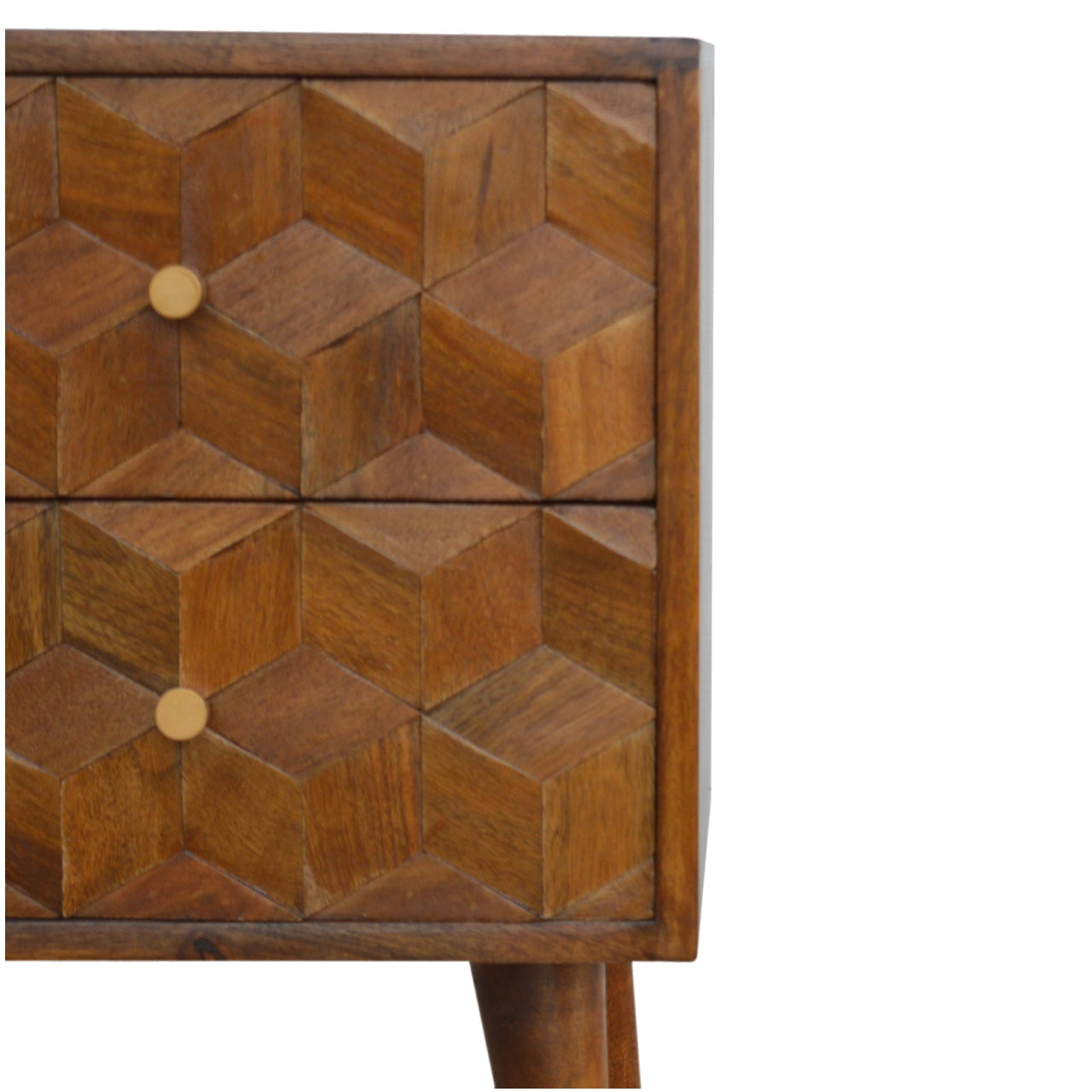 Shaftesbury Chestnut Cube Carved Bedside