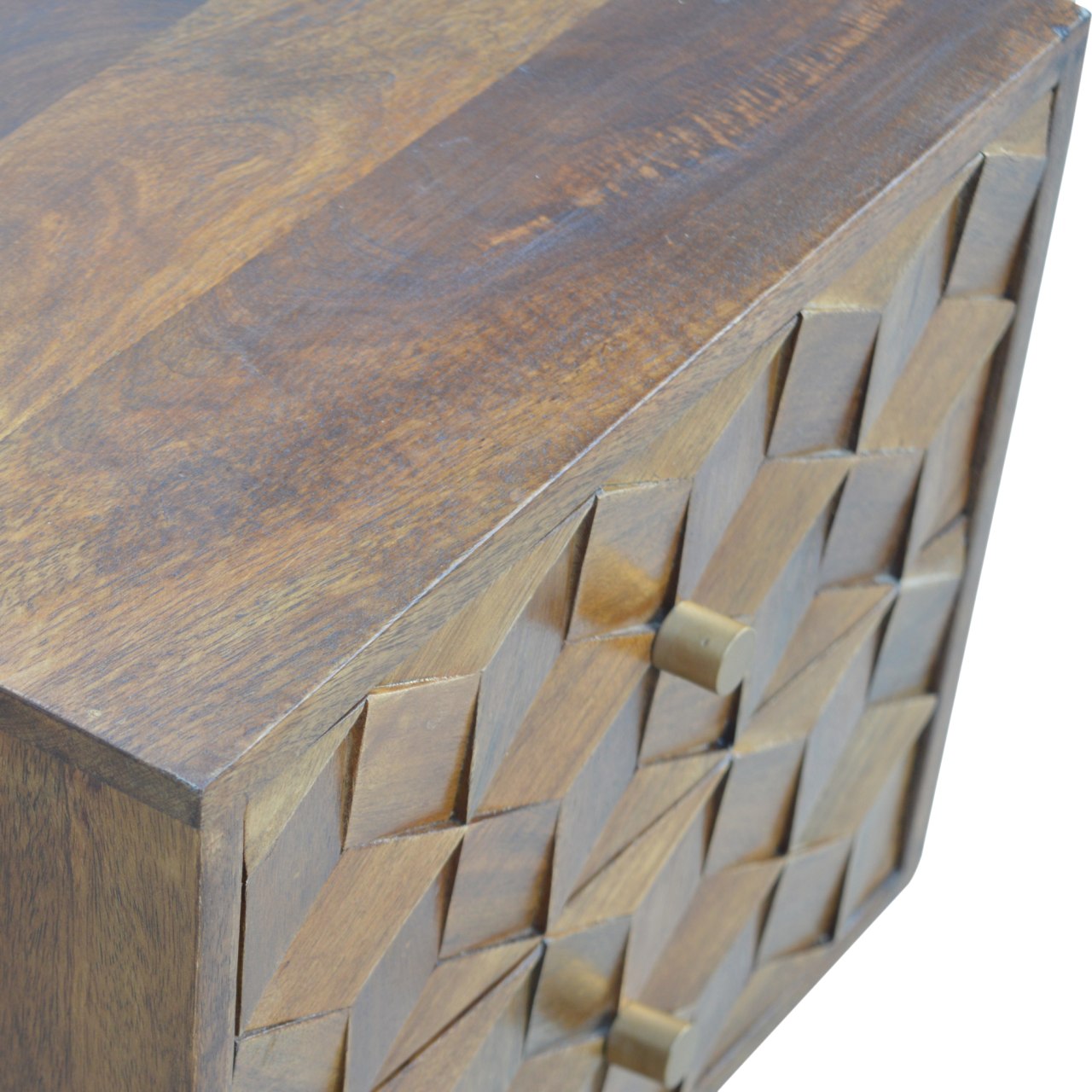 Shaftesbury Chestnut Cube Carved Bedside