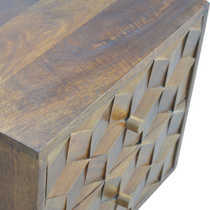 Shaftesbury Chestnut Cube Carved Bedside