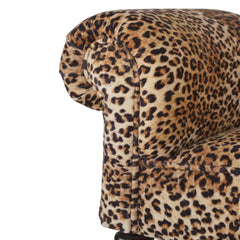 Gusto Perch Leopard Print Velvet Bench