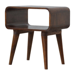 High Curved Open Chestnut Bedside - Furniture One Shop
