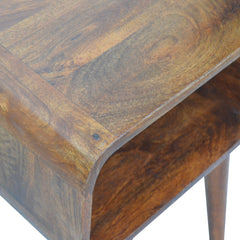 High Curved Open Chestnut Bedside - Furniture One Shop