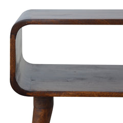 High Curved Open Chestnut Bedside - Furniture One Shop