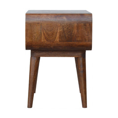High Curved Open Chestnut Bedside - Furniture One Shop