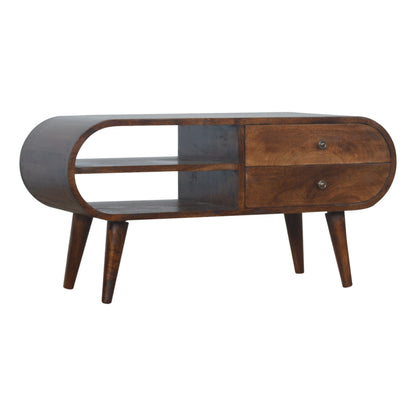 StyloCraze Chestnut Circular TV Stand - Furniture One Shop