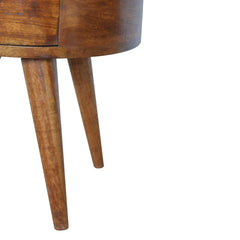 Jermyn Chestnut Rounded Bedside Table - Furniture One Shop