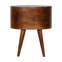 Jermyn Chestnut Rounded Bedside Table - Furniture One Shop