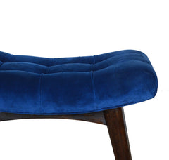 Bite Bench Royal Blue Cotton Velvet Bench
