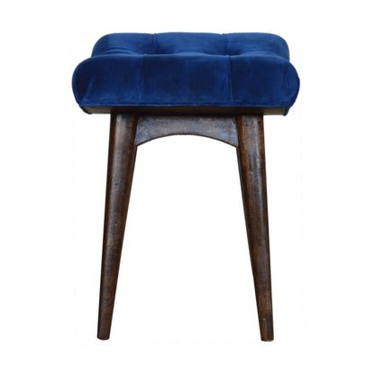 Bite Bench Royal Blue Cotton Velvet Bench