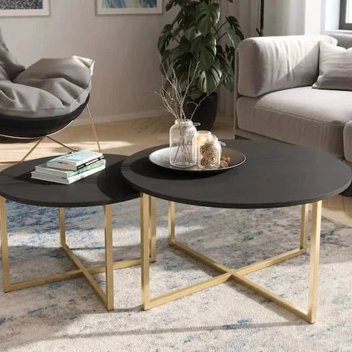 Pula Wooden Coffee Table in Black Portland Ash - 80cm