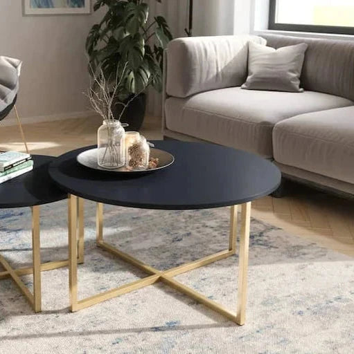 Pula Wooden Coffee Table in Navy - 80cm