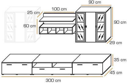 Quadro Wooden Entertainment Unit in White High Gloss