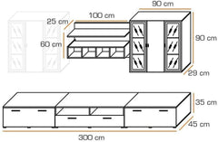 Quadro Wooden Entertainment Unit in White High Gloss