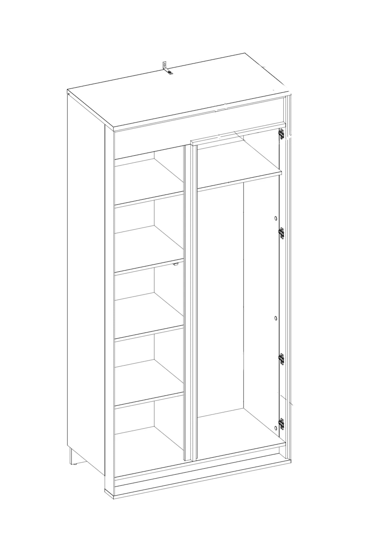 Quant QA-01 Wooden Wardrobe With 2 Doors In Oak Artisan And LED