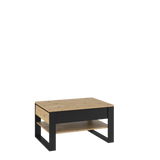 Quant Wooden Coffee Table 100cm in Oak Artisan with Black Decor