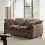 Quetta Brown Fabric 2 Seater Sofa