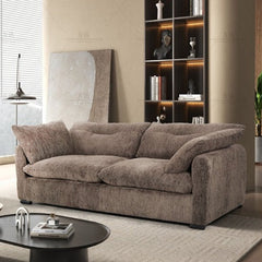 Quetta Brown Fabric 3 Seater Sofa
