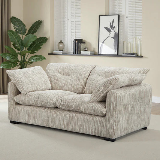 Quetta Grey/Silver Fabric 2 Seater Sofa