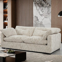 Quetta Grey/Silver Fabric 3 Seater Sofa