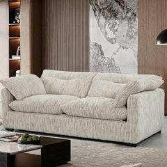 Quetta Grey/Silver Fabric 3 Seater Sofa