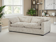 Quetta Grey/Silver Fabric 3 Seater Sofa