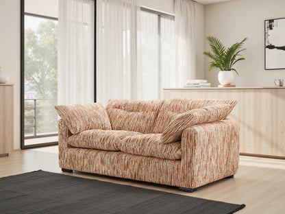 Quetta Rust/Beige Fabric 2 Seater Sofa