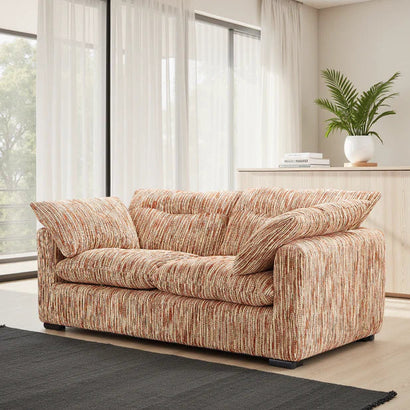 Quetta Rust/Beige Fabric 2 Seater Sofa