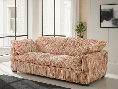 Quetta Rust/Beige Fabric 3 Seater Sofa