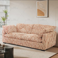 Quetta Rust/Beige Fabric 3 Seater Sofa