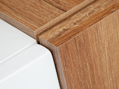 Quill Wooden Entertainment Unit in Oak Sterling & Fronts PVC White High Gloss - Furniture One Shop