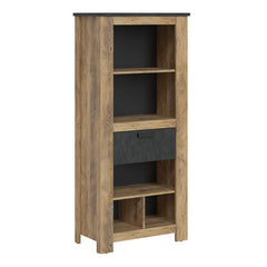 Rapallo 1 drawer bookcase in Chestnut and Matera Grey - UK - Furniture One Shop