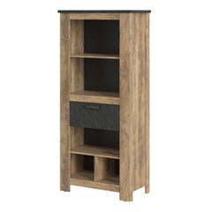 Rapallo 1 drawer bookcase in Chestnut and Matera Grey - UK - Furniture One Shop