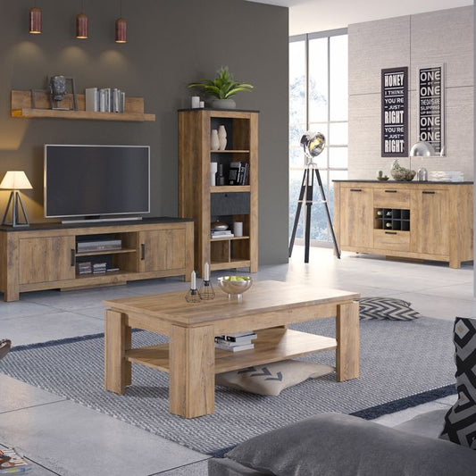 Rapallo Large coffee table in Chestnut and Matera Grey - UK