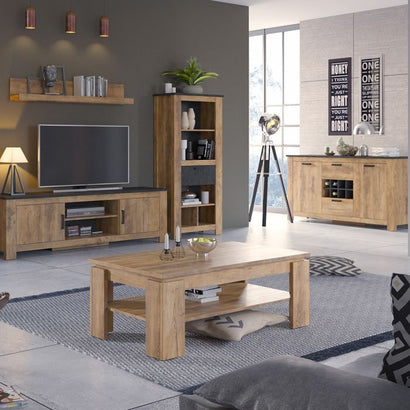 Rapallo Large coffee table in Chestnut and Matera Grey - UK