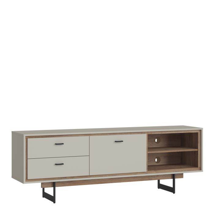 Rivero 1 Door 2 Drawer TV Unit in Grey and Oak - UK