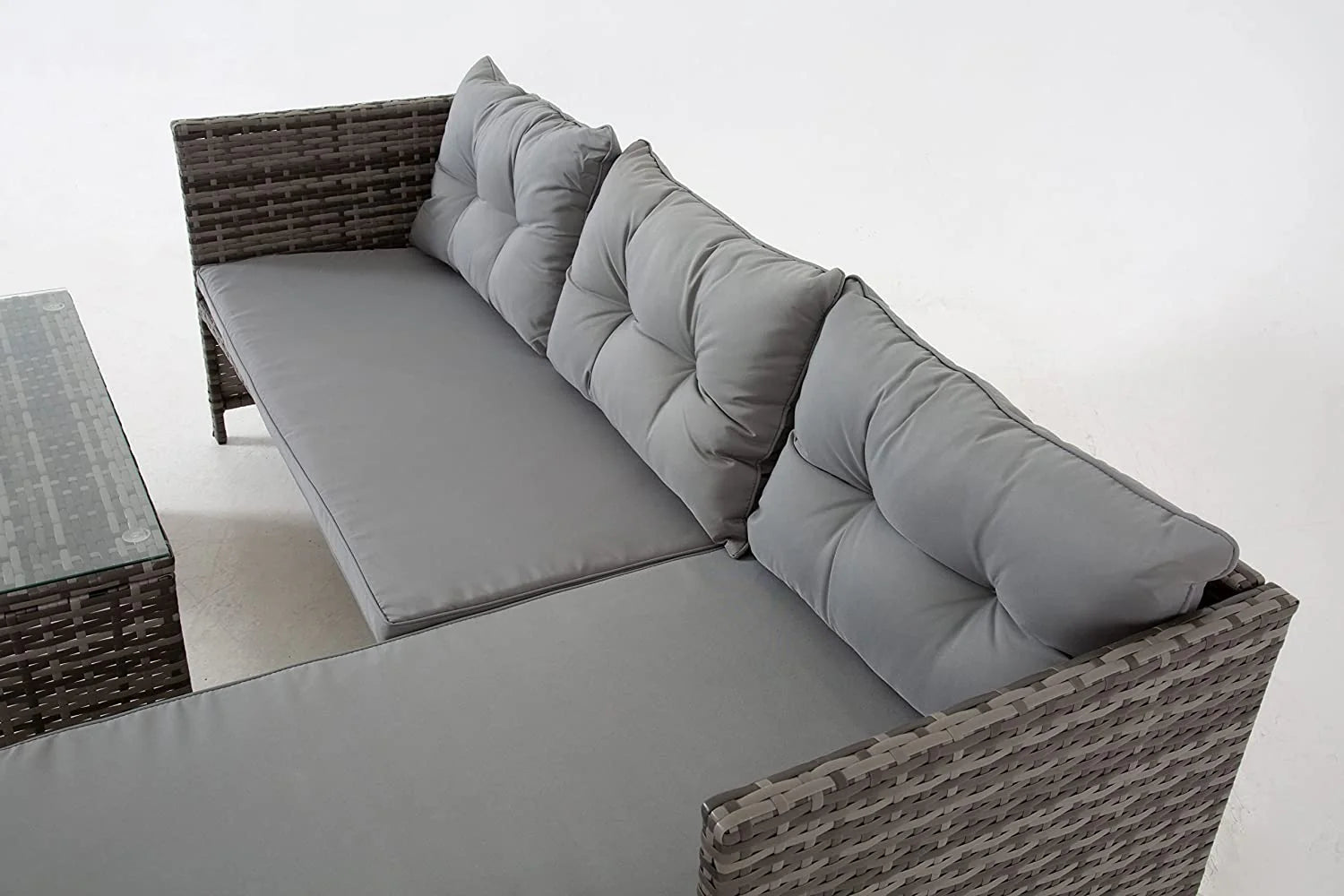 Riverside Corner Sofa Set in Grey Rattan